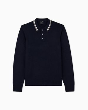 ARMANI EXCHANGE Regular Fit Knit Polo - Blue