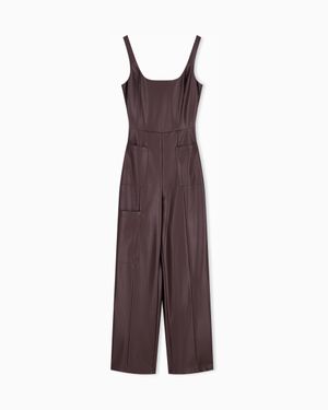 ARMANI EXCHANGE Regular Fit Jumpsuit With Outer Coating And Rib Details - Purple