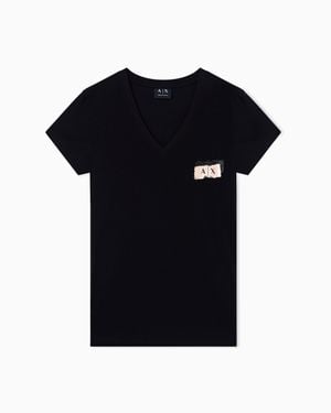 ARMANI EXCHANGE Slim Fit T-Shirts - Black