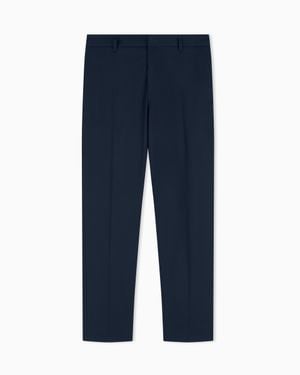 ARMANI EXCHANGE Classic Comfort Cotton Twill Pants - Blue