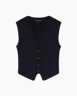 ARMANI EXCHANGE Single-Breasted Vest With Small Back Logo - Blue