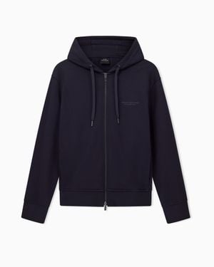 ARMANI EXCHANGE Basic Zip-Up Hoodie - Blue