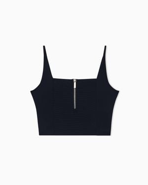 ARMANI EXCHANGE Ottoman Top With Zip - Blue