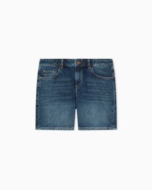ARMANI EXCHANGE Cotton Denim Shorts - Blue