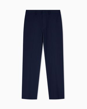 ARMANI EXCHANGE Regular Fit Pants Stretch Viscose - Blue