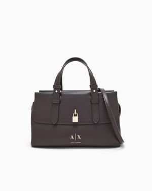 ARMANI EXCHANGE Tote Shopping Bag With Coated Exterior - Black