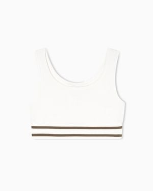 ARMANI EXCHANGE Cropped Top With Contrasting Trim - White