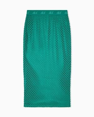 ARMANI EXCHANGE Mesh Midi Skirt - Green