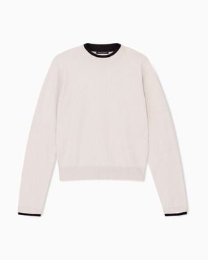 ARMANI EXCHANGE Regular Fit Pullover Knitted Viscose And Cashmere - White