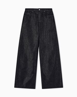ARMANI EXCHANGE Oversized Fit 5 Pockets Denim Pant With Metallic Yarn - Blue