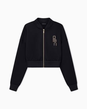 ARMANI EXCHANGE Sweatshirt Slim With Stretch Scuba And Rib Details - Black