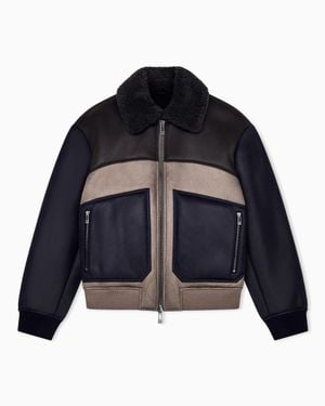 ARMANI EXCHANGE Blouson Jacket With Stretch Fabric - Blue