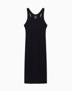 ARMANI EXCHANGE Fitted Sleeveless Midi Dress - Black