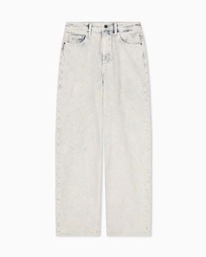 ARMANI EXCHANGE Relaxed Fit Bleached Denim Jeans With Vintage Effect - White