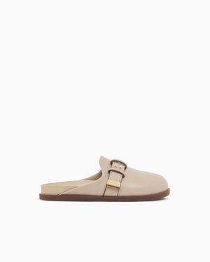 ARMANI EXCHANGE Sabot With Buckle And Detail - White