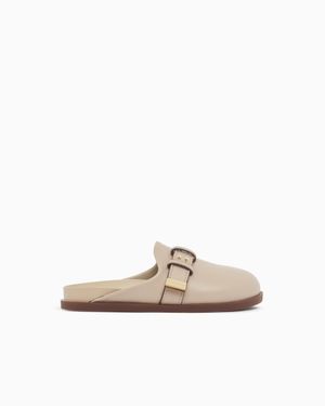 ARMANI EXCHANGE Sabot With Buckle And Detail - White