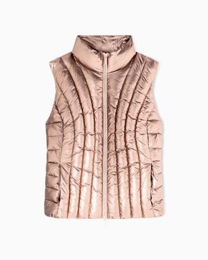 ARMANI EXCHANGE Recycled Nylon Glossy Foil Down Vest - Pink