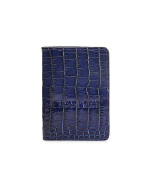 Armos Leather Passport Case - Blue