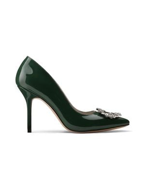 Armos Patent Crystal Buckle Pump - Green