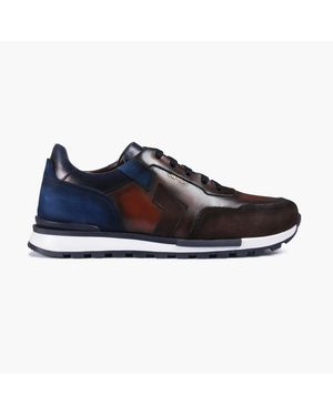 Armos And Leather Sneaker - Blue