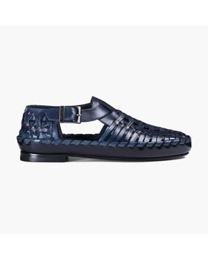 Armos Patina Leather Huarache Sandal - Blue