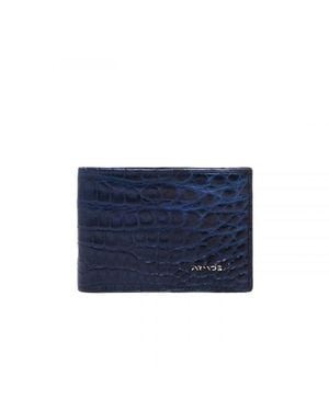 Armos Crocodile Leather Wallet - Blue