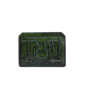 Armos Crocodile Print Cardholder - Green
