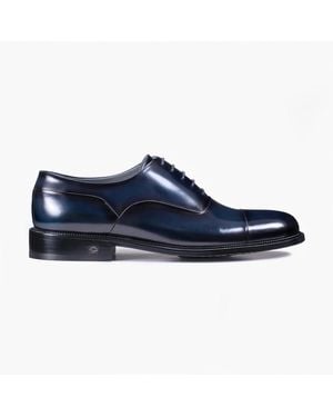Armos Patina Leather Cap Toe Oxford - Blue