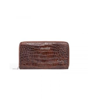 Armos Crocodile Leather Wallet - Brown