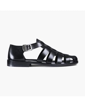 Armos Leather Fisherman Sandal - Black