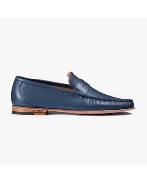 Armos Dark Leather Moccasin - Blue