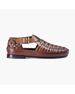 Armos Patina Leather Huarache Sandal - Brown