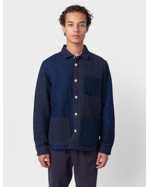 Folk Assembly Patchwork Waffle Jacket - Blue