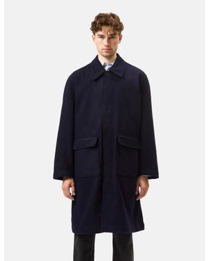 Universal Works Account Coat (Melton) - Blue