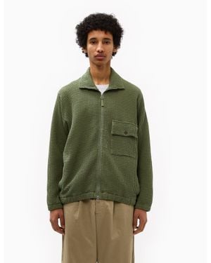 Universal Works Waffle Track Top - Green