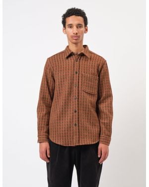 Portuguese Flannel Merino Tweed Shirt - Brown