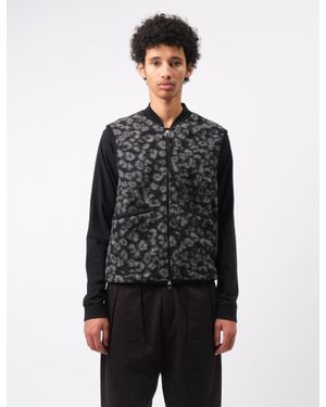 Universal Works Zip Fleece Waistcoat (Leopard) - Black