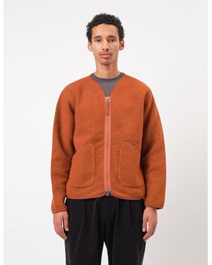 Universal Works Zip Liner Jacket (Wool Fleece) - Orange