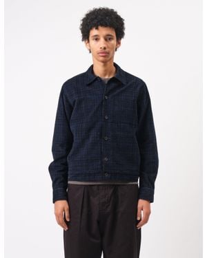 Universal Works Uniform Check Jacket (Cord Seersucker) - Blue
