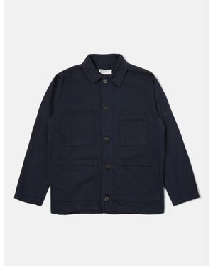 Universal Works Coverall Jacket (Herringbone Cotton) - Blue