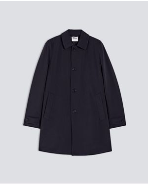 Aspesi Cappotto Monopetto Twill Di Poliestere, Imbottito - Blu