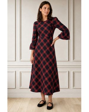 Aspiga Sustainable Elizabeth Check Dress - Brown