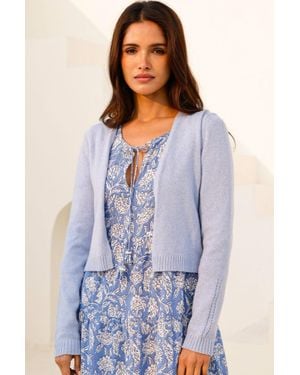 Aspiga Ladies Ethical Merino Wool Edge To Edge Cardigan - Blue
