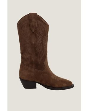 Alpe Aspiga Ladies Camilla Cowboy Boots Leather Suede 37-41 - Brown