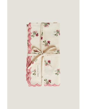 Aspiga Rhs Ethical Organic Cotton Printed Napkins Sustainable Home Cream - Natural