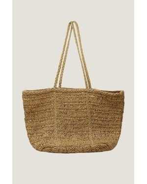 Aspiga Ladies Sustainable Amalfi Raffia Stripe Clutch Natural Taupe