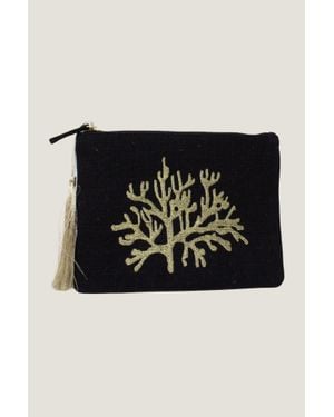 Aspiga Ladies Sustainable Coral Clutch Woven - Black