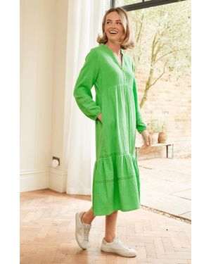 Aspiga Sadie Organic Cotton Cheesecloth Dress - Green