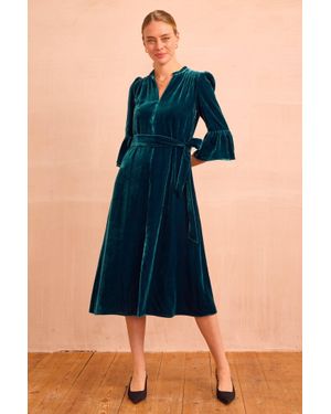 Aspiga Ladies Sustainable Astrid Velvet Dress Winter Occasion Event - Blue