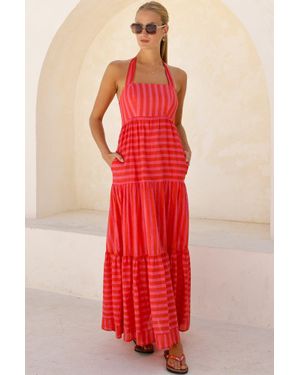 Aspiga Sustainable Tabitha Dress Summer Occasion Holiday 100% Organic Cotton - Red